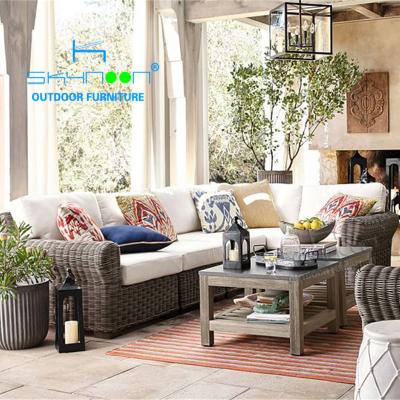 China Leisure For Hotel Rattan Furniture New Style Rattan Wicker Sofa Set Patio High Quality Outdoor Garden Sectional (12098) for sale