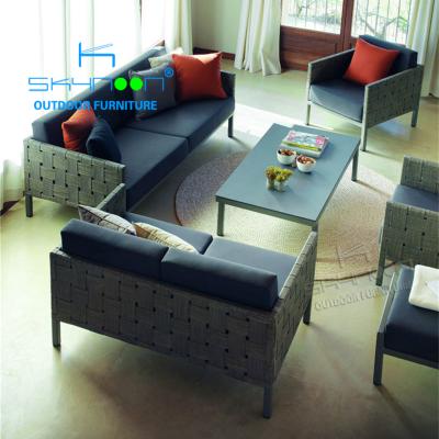 China Foshan Supplier Modern Rope Sofa Set Furniture All Weather Outdoor Sofa Fast Delivery Casual Outdoor Sofa (72120) for sale