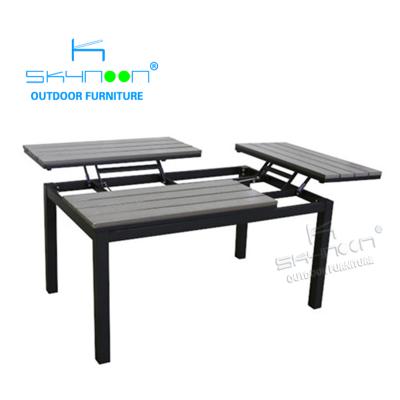 China New Leisure modern light aluminum wood table table factory directly model outdoor side outdoor coffee table (62093E) for sale