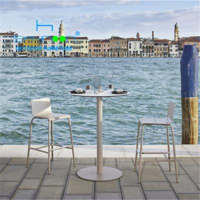 China Contemporary All Weather Aluminum Cheap Aluminum Frame Bar Stool Outdoor Leisure Garden Bar Chair (34010A) for sale