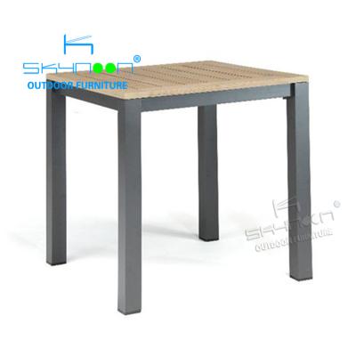 China Hot Selling Outdoor Square Bar Table New Product Bar Table Modern Aluminum Wood Table New Design (64023E) for sale