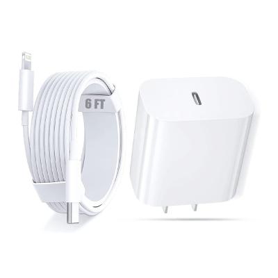 China Mobile Phone For Wall Charger Apple iPhone Fast Charger 20W Palladium Palladium 3ft USB C Type-C 8 Pin Wall Charger Block for sale