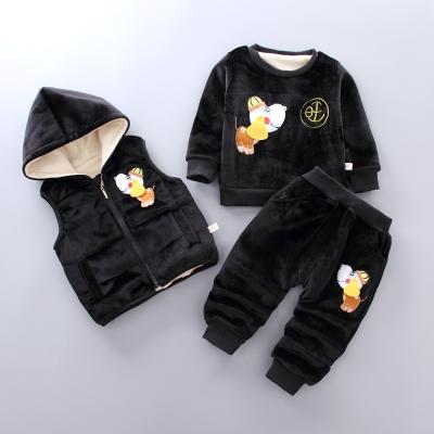 China Plus Size 2020 Autumn Winter Clothes Plus Velvet Deep Three Sets With Pants Baby Boy Children Clothing Winter Sets for sale