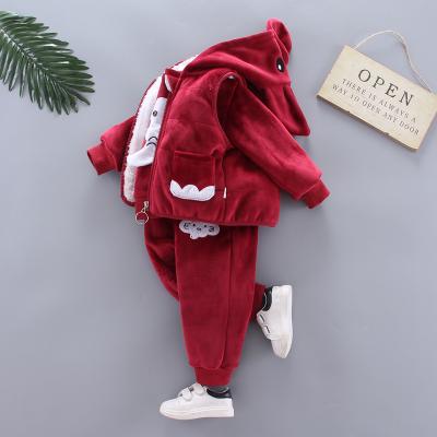 China 2020 Plus Size Children's Clothing Sets Elephant Plus Velvet Thickening Three Sets Baby Boy Clothes Winter Sets for sale