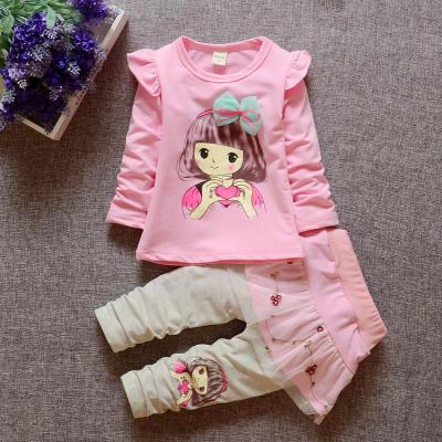 China Two-Piece Girls Hoodies Little Girl Printing Clothing Summer Children Casual Wholesale Girls Clothing for sale