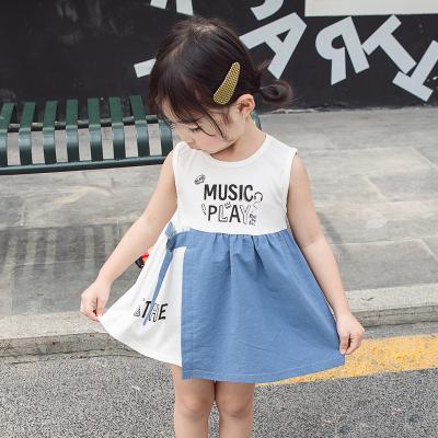 China New Breathable Girl Clothes Summer Baby Fashion Stitching Princess Dress Children Printing Bride Costume Children's Dresses for sale