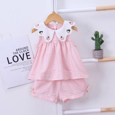 China 2020 Breathable New Summer Dress Printed Baby Dress Fruit Collar Strap Printing Small Girls Dresses Fashion Kids Clothes for sale