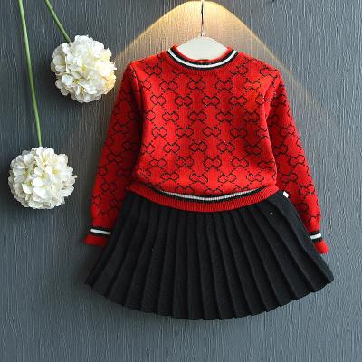 China 2020 Girls Winter Casual Clothes Set Long Sleeve Sweater Shirt And Skirt 2 Pcs Clothing Suit Spring Outfits For Kids Girl's Clothes for sale