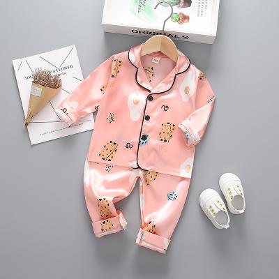 China Anti-pilling 2020 New Baby Clothes Sets Children's Sleepwear Suit Wear Pink Cheese Poached Egg Print Boys Pajamas Sets for sale