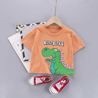 China New Boys Clothing Kids Shirts Dinosaur Pattern Boy Clothing Sets Boutique Kids Casual T-shirts Wholesale Short Boys Shirt for sale