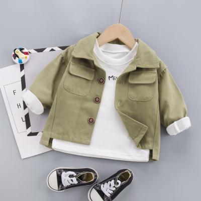 China 2020 New Breathable Children Coat Casual Boutique Clothing Autumn Pocket Kids Baby Boys Single Jacket for sale