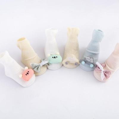 China New Summer Baby Cotton Double Needle Spring and Doll Socks Antibacterial Thin Cute Baby Socks Antibacterial Thin Socks for sale