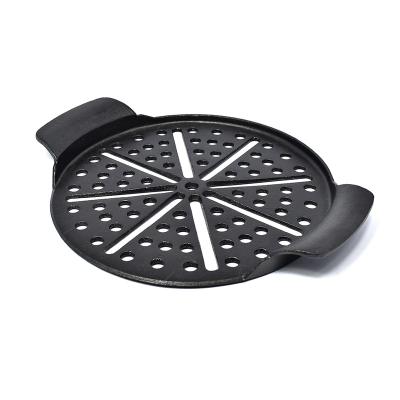 China Easily Cleaned Cast Iron Pizza Griddle Pizza Pan Cooker With Easy Grip Handles GRILL Accessories Outdoor Grilling Baking Tray for sale