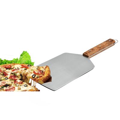 China Yangjiang SS Factory BBQ Pizza Turner Grill Pizza Spatula Big Size Blade Rosewood Handle BBQ Accessories Easily Cleaned for sale