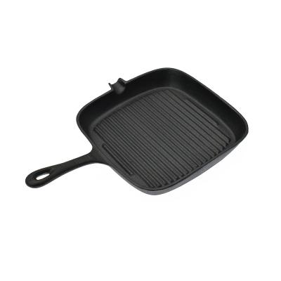 China Easily Cleaned Made In China Multi Purpose Steak Frying Cast Iron Square Pan Barbecue Outdoor Cooking BBQ Grill Pan for sale