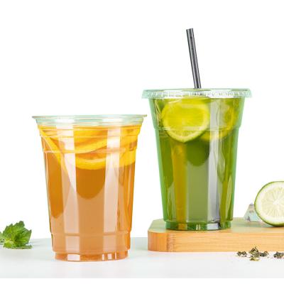 China Disposable Plastic Cup and Lid PET Wedding Banquet Cold Drink and Tea Takeaway Disposable Plastic Cup Environmental Cup for sale