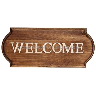 China Europe Hanging Wooden Welcome Door Sign For Home Wholesale Wooden Welcome Home Door Sign for sale