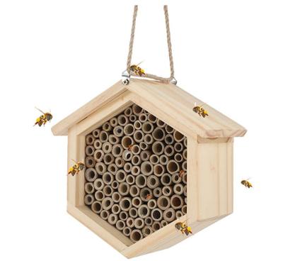 China Sustainable Sale FSC&BSCI Wooden Mason Bee House - Natural Handmade Bamboo Tubes Bee Plant House for sale