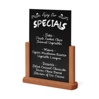 China 2022 eco-friendly high quality restaurant wooden menu table holder chalkboard clip signs for sale