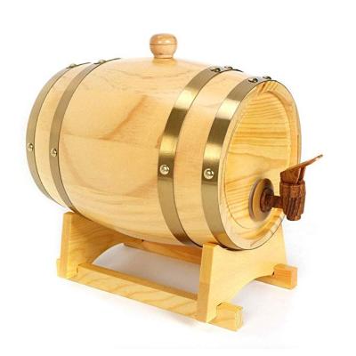 China Eco-Freindly Whiskey Oak Barrel, 1.5/3/5/10 Liter Wooden Barrel For Storage Spirit Vintage Whiskey Wine Barrel for sale