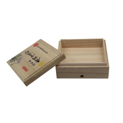 China New Design Custom Engraved Logo Biodegradable Slip Lid Candy Cake Food Packaging Container Wooden Box for sale