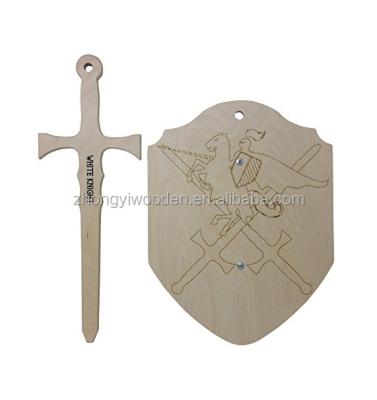 China China wooden sword shield set toy for pretend play with knight on horse wooden sword for kids for sale