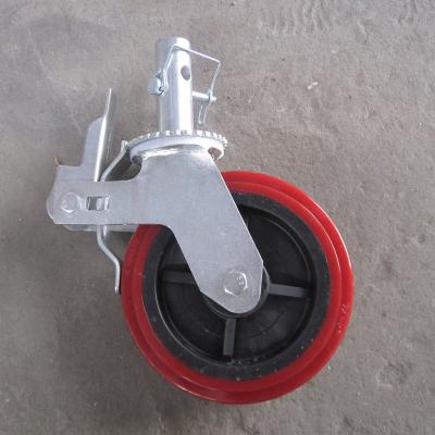 China Mobile Scaffold Casters 5 6 8 10 12 Inch Light And Heavy Duty Industry Rubber Wheel For Mobile Adjustable With Brake Scaffold Wheel Caster for sale