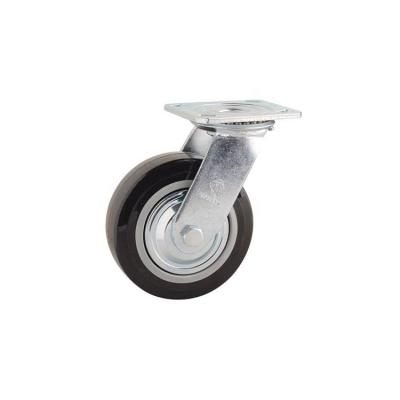 China Industrial Plastic Core Polyurethane Rod Swivel Scaffolding Caster With Rear Brake Heavy Duty Rubber Caster for sale