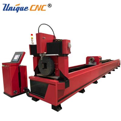 China Building Material Shops Steel Square Round Pipe Tube CNC Plasma Cutting Machine 6m Length for sale