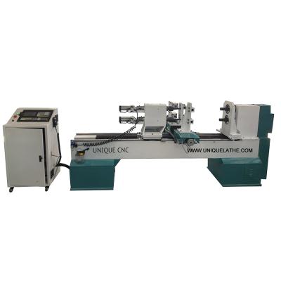 China UNIQUE Wooden Building Material Stores CNC Double Axes CNC Lathe Machine Maker For Furniture Legs for sale