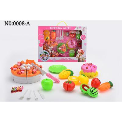 China Parent-child Communication Educational Toys Pretend Play Food For Kids Toy Food Sets Kitchen Toys Fun Cutting Cake Fruits And Vegetables for sale