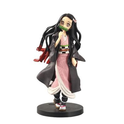 China Decorate 17.5cm Ghost Killer Figure Anime Cartoon Kitchen Door Nezuko Action Number Anime Model Toy Mini for sale