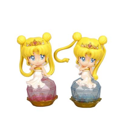 China Decorate 6PCS Anime Sailor Moon Tsukino Usagi PVC Action Number Collector Figure Toy Cake Toppers for sale