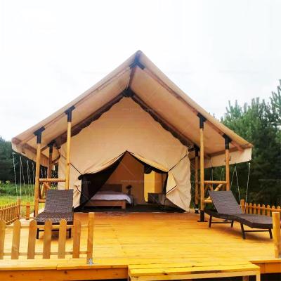 China Waterproof luxury hotel with furniture and air conditioning pvc safari hotel glamping tent for sale