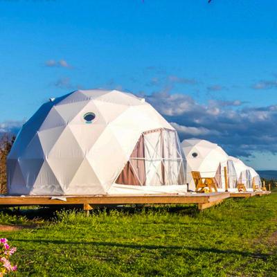 China Diagonal Tethering Type Hotel Room Outdoor Luxury Geodesic Dome Eco Glamping Dome Tent For Sale for sale