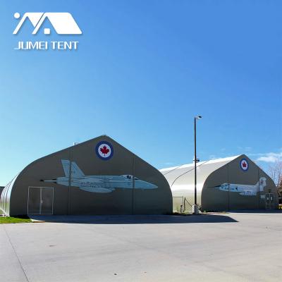 China Outdoor event military aircraft large hangar tents TFS curved shaped tent for sale with PVC fabric for sale