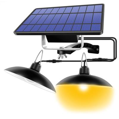 China Amazon Luxury Best Selling Solar Powered Double Head Single Pendant Light LED Polysilicon Remote Control Garden Light for sale