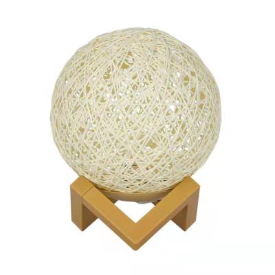 China AC LED light rattan ball night light bedroom decoration table lamp birthday gift creative border star projection atmosphere lamp for sale