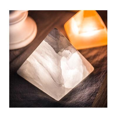 China Modern White Natural Crystal Handmade Crystal Atmosphere LED Night Light Decorative Pyramid Light for sale