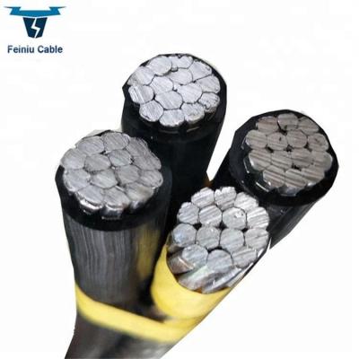 China Aerial tranmission PE insulation antenna bundled cable / ABC cable 120mm 4 core cable for sale