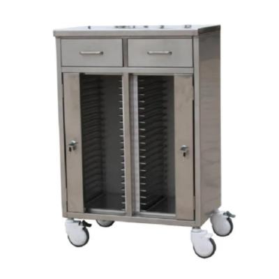 China Modern Wholesale Disc Trolley Hospital Patient Factory Factory File Chart Rack Mobile Trolley With Drawers Wheels for sale