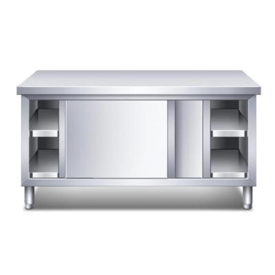 China High Quality Commercial Adjustable Leg Movable Stainless Steel Kitchen Sliding Door Leg Cabinet for sale