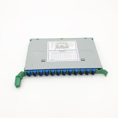 China Plastic Fiber Optic Ftth 12 V 2.0 Patch Panel Left Double Layer With SC UPC Pigtails for sale