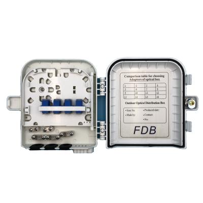 China Outdoor Ftth FTTH ODB 8 Core FTTH Box / 1*8 PLC Splitter Fiber Distribution Box for sale