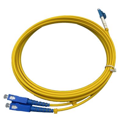 China Ftth Patchcord E2000 LC/UPC - SC/UPC 3.0mm duplex single-sided 9/125 for sale