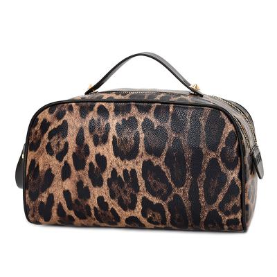 China Fashion Zebra Print Leopard Print 2in1 Toiletry Bag PU Large Capacity Makeup Bags Set Cosmetic Bag for sale