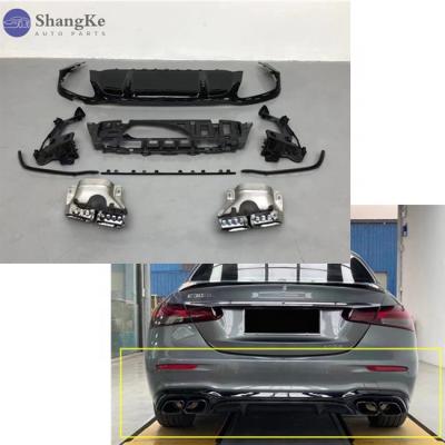 China AMG Style For Body Kit W213 Rear Diffuser E Class Fit For E63 AMG Style Rear Lip With Exhaust Endpipe for sale