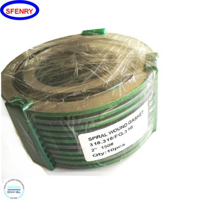 China Sfenry SS316 Spiral Wound Gasket Ring And Outer Ring Stainless Filler SS304 Inner Steel Sealing Material for sale