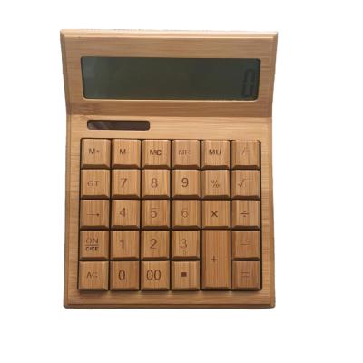 China New Design 12 Digit Number Solar Bamboo Calculator Eco-Friendly Large Eco-Friendly for sale