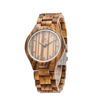 China Natural Wood Day/Date Shenzhen Factory Custom Zebra Logo Watch for sale